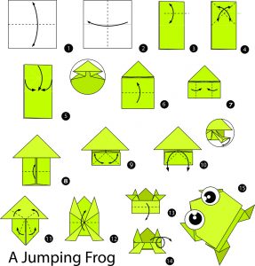 origami voor kinderen instructies kikker