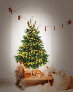 Alternatieve kerstboom - een kerstboom op stof