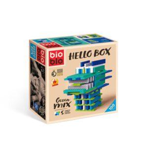Bioblo- Hello box ocean mix - 100 bouwstenen doos