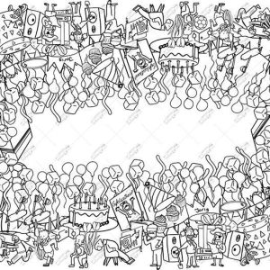 Teken-tafelkleed XXL kleurplaat verjaardag