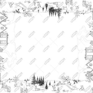 Teken-tafelkleed XXL kleurplaat winter