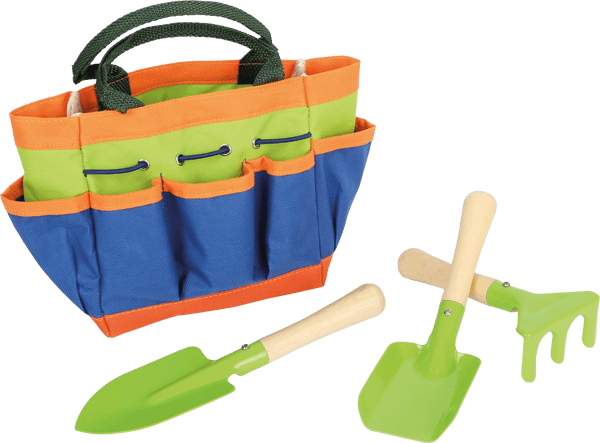 Tuingereedschap voor kinderen tas met hark, spatel en schep