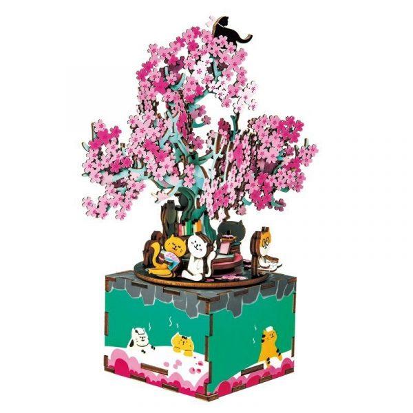 3D puzzel muziekdoosje 'cherry blossom tree'