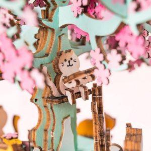 3D puzzel muziekdoosje 'cherry blossom tree' close up