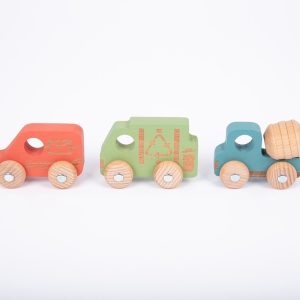 TickiT gekleurde houten voertuigen