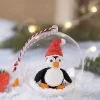 Knutselpakket pinguïn in een kerstbal