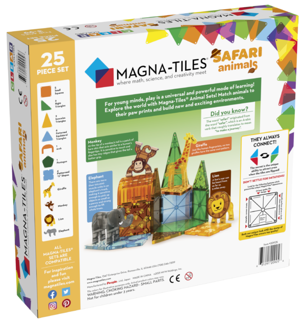Magna-Tiles® Safari dieren 25-delige set achterkant doos