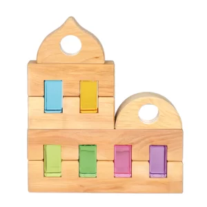 Bauspiel – Lucent Cubes Pastel XL - 12 Stuks met ander speelgoed