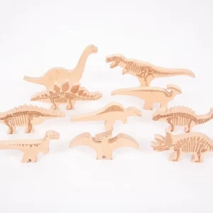 Houten dinosaurus blokken