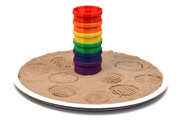 Regenboog Zeefjesset van X Creator in kinetisch zand