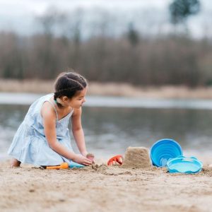 Compactoys 7 in 1 sand toys- blauw op het strand