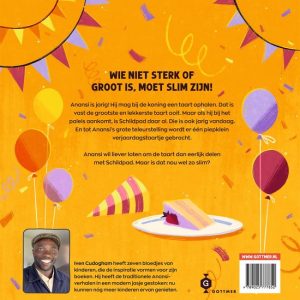 Anansi de spin en de verjaardagstaart achterkant