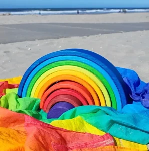 Laura's Play Cotton - Speeldoek regenboog 90 x 90 cm