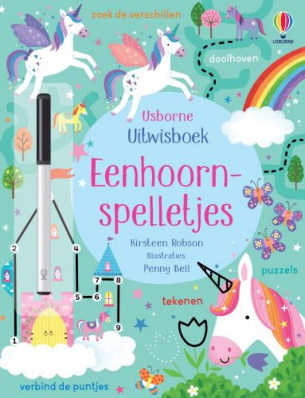 Uitwisboek - Eenhoornspelletjes voorkant
