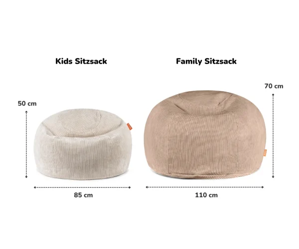 Funzy zitzak XXL met Funzy zitzak klein