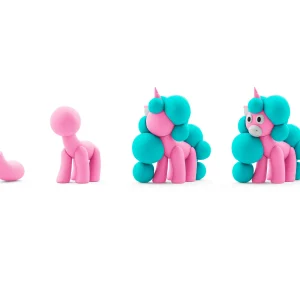 Hey Clay Unicorns - Rainbow Unicorn - Cloudy