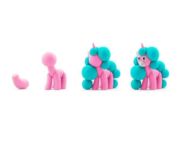 Hey Clay Unicorns - Rainbow Unicorn - Cloudy
