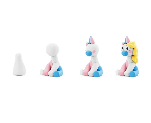 Hey Clay Unicorns - Rainbow Unicorn - Lighty stap voor stap