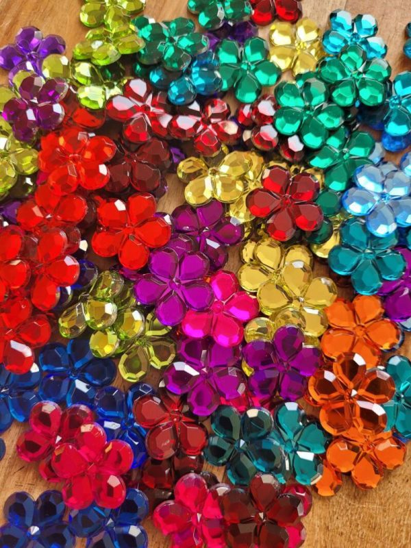 Bauspiel Glitterstenen Bloemen - 120 stuks