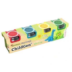 ChildGen – Natuurlijke Speelklei Set (Blauw, Geel, Rood & Groen)