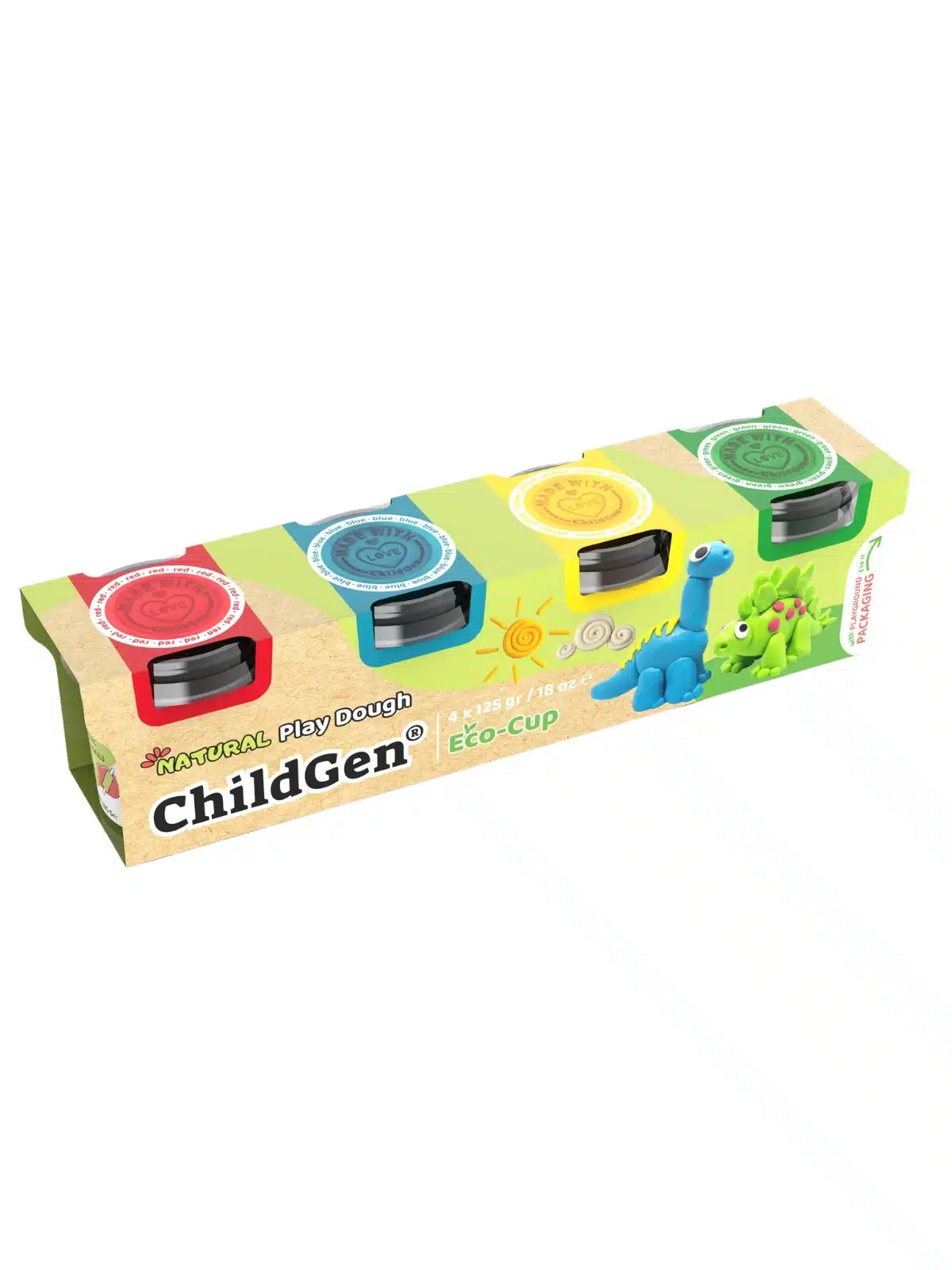 ChildGen – Natuurlijke Speelklei Set (Blauw, Geel, Rood & Groen) 3 ChildGen – Natuurlijke Speelklei Set (Blauw, Geel, Rood & Groen)