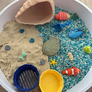 Sensorische speelbak strand en oceaan