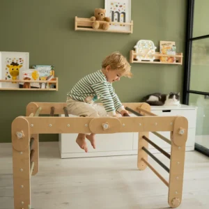 Multifunctioneel houten klimrek groen