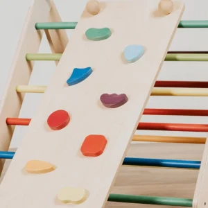 Verstelbare 2-in-1 Klimdriehoek / Klimwand 19 Verstelbare 2-in-1 Klimdriehoek regenboog