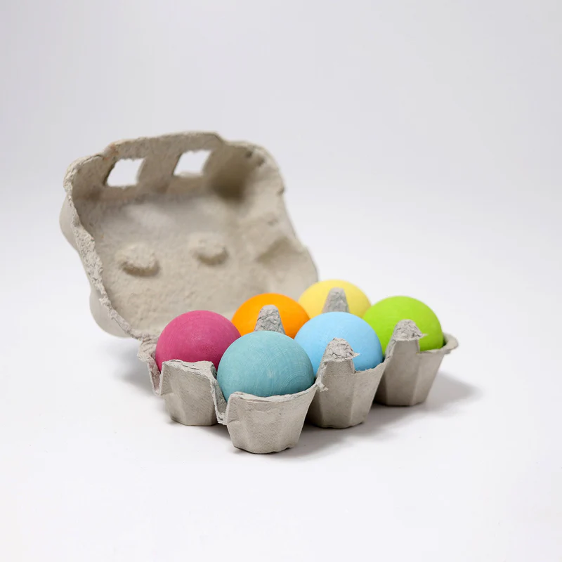 Grimm's Houten Ballen - Pastel (6-delig) 3 Grimm's Houten Ballen - Pastel (6-delig)