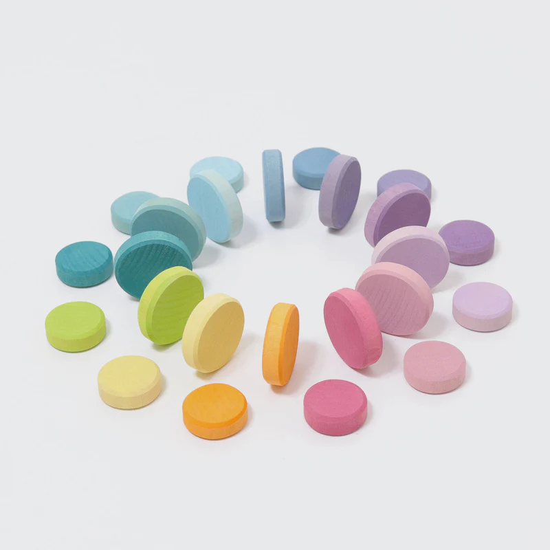 Grimm's Houten Munten - Pastel (24-delig) 3 Grimm's Houten Munten - Pastel (24-delig)