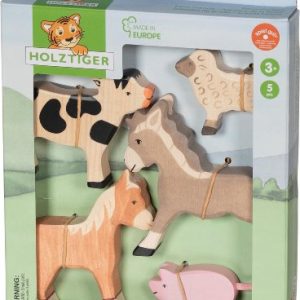 Holztiger Boerderijdieren - 5 stuks